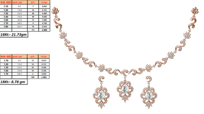 18K Gold Necklace & Earring Set 1 | Moissanite Natural Diamond Lab Diamond | Bridal Luxury | Bo Cheng Jewelry