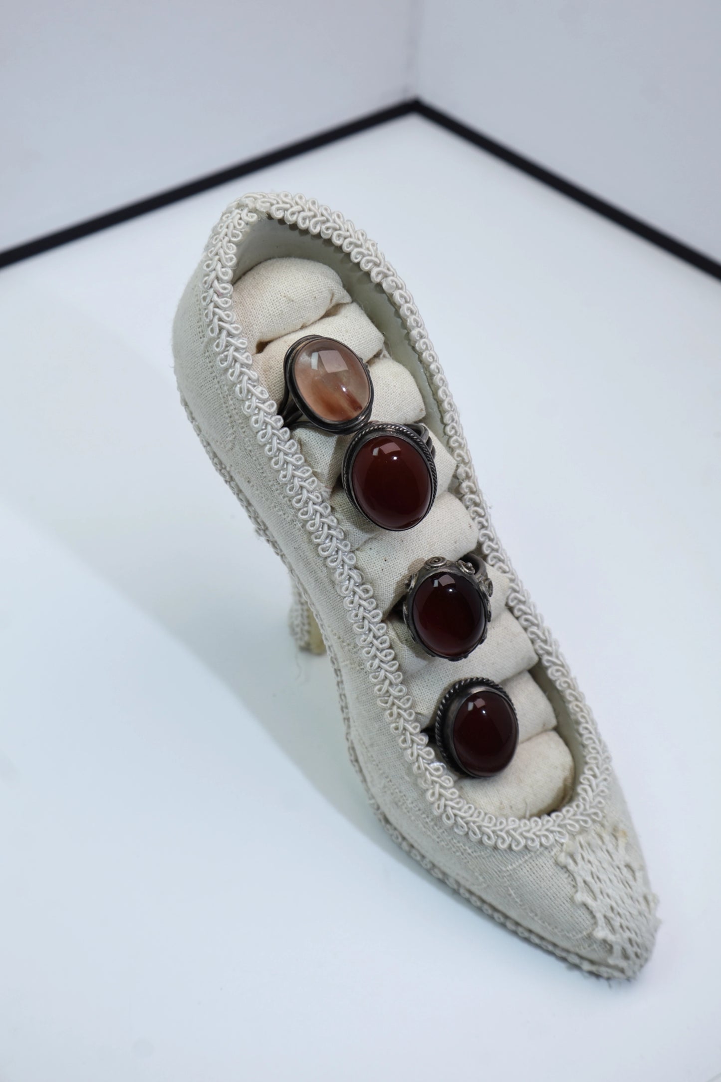 Artisan Retro Red Agate Ring, Solid Silver with Oxidized Detail