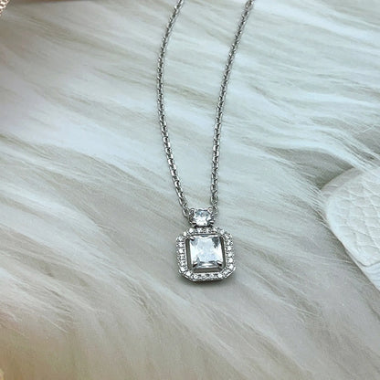 Rectangular White Diamond Necklace
