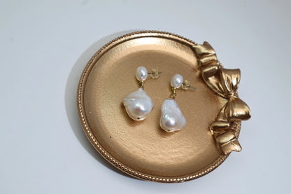 925 Sterling Silver Baroque Pearl Earrings
