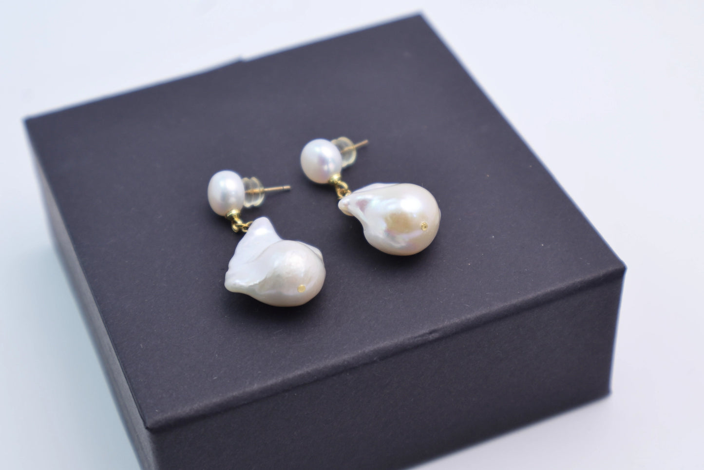 925 Sterling Silver Baroque Pearl Earrings