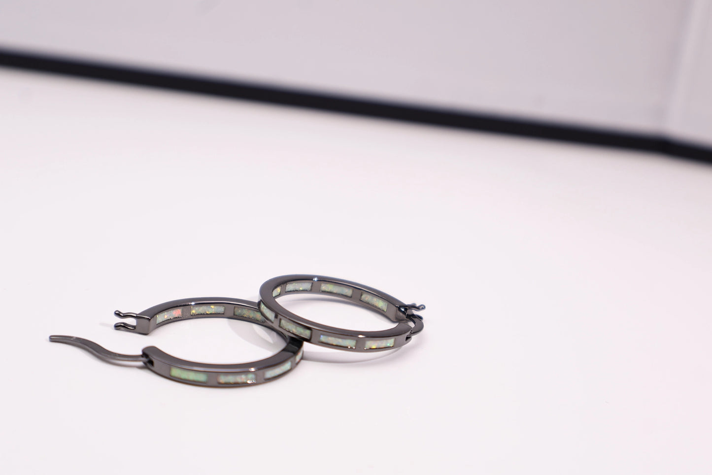 Circle Opal Earrings