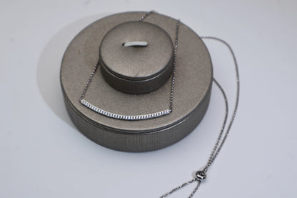 CZ Diamond Smile Necklace