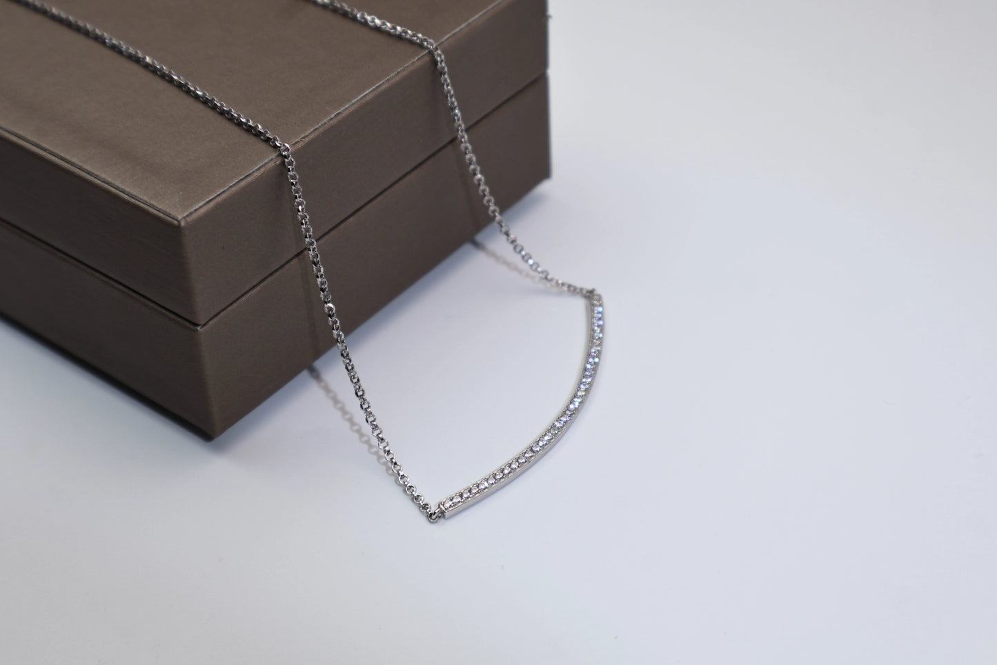 CZ Diamond Smile Necklace