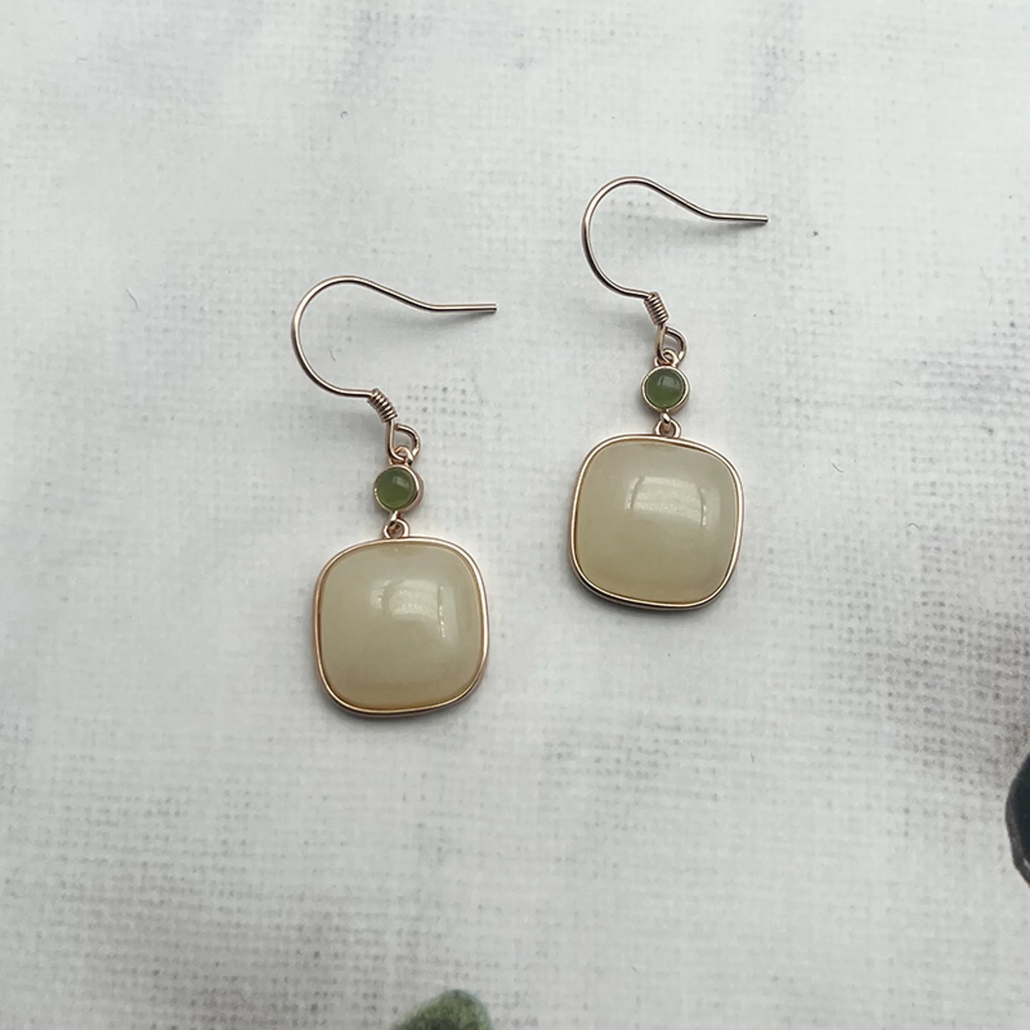 Chinese Style Hetian Jade Earrings