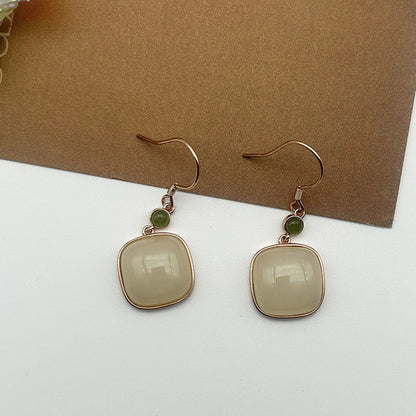 Chinese Style Hetian Jade Earrings