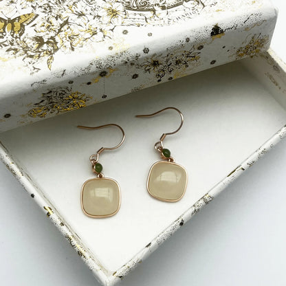 Chinese Style Hetian Jade Earrings