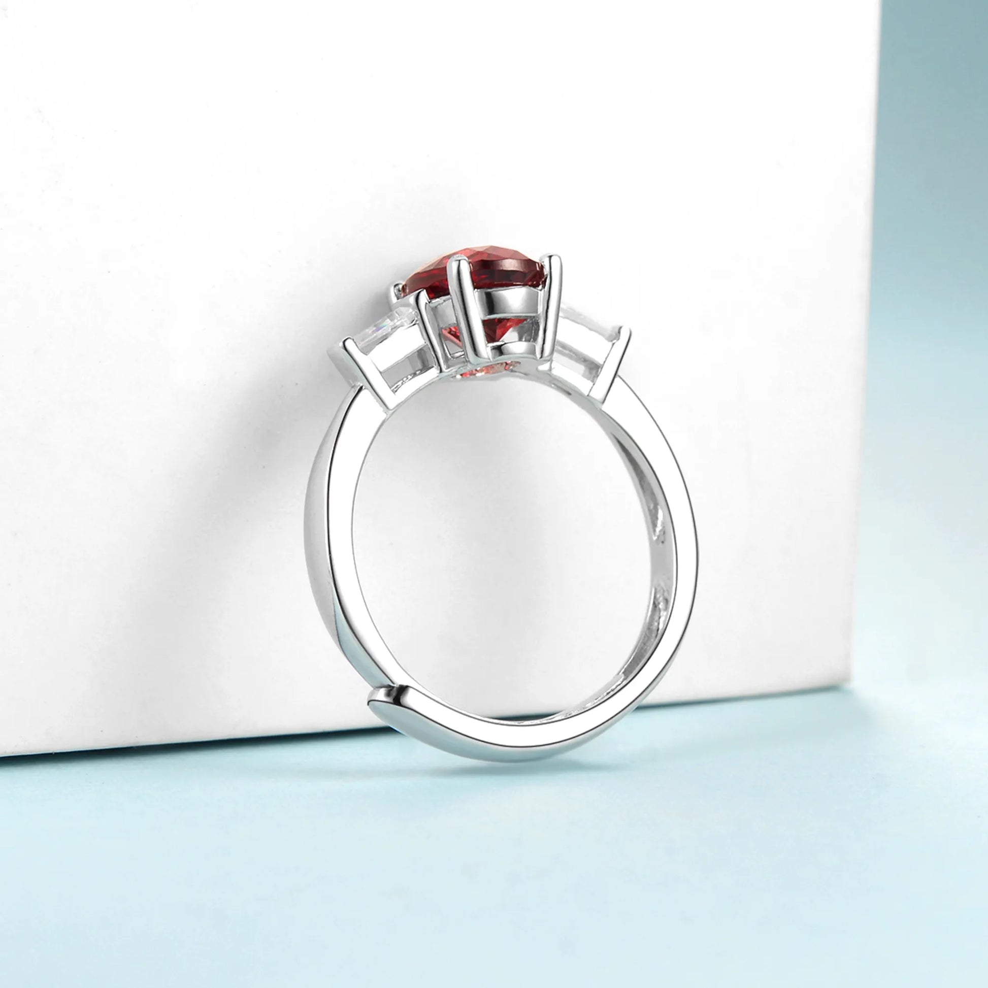 925 Silver Magnesium Aluminum Garnet Ring Wholesale View 3