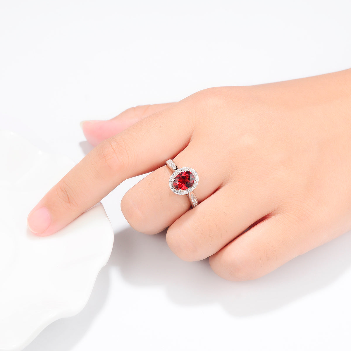 Garnet Ring 925 Sterling Silver Gold Plated Wholesale View 2