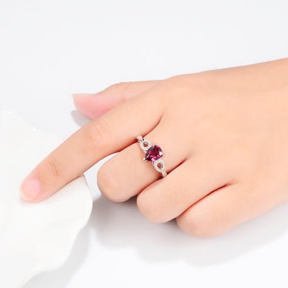 925 Sterling Silver Garnet Ring Wholesale View 2