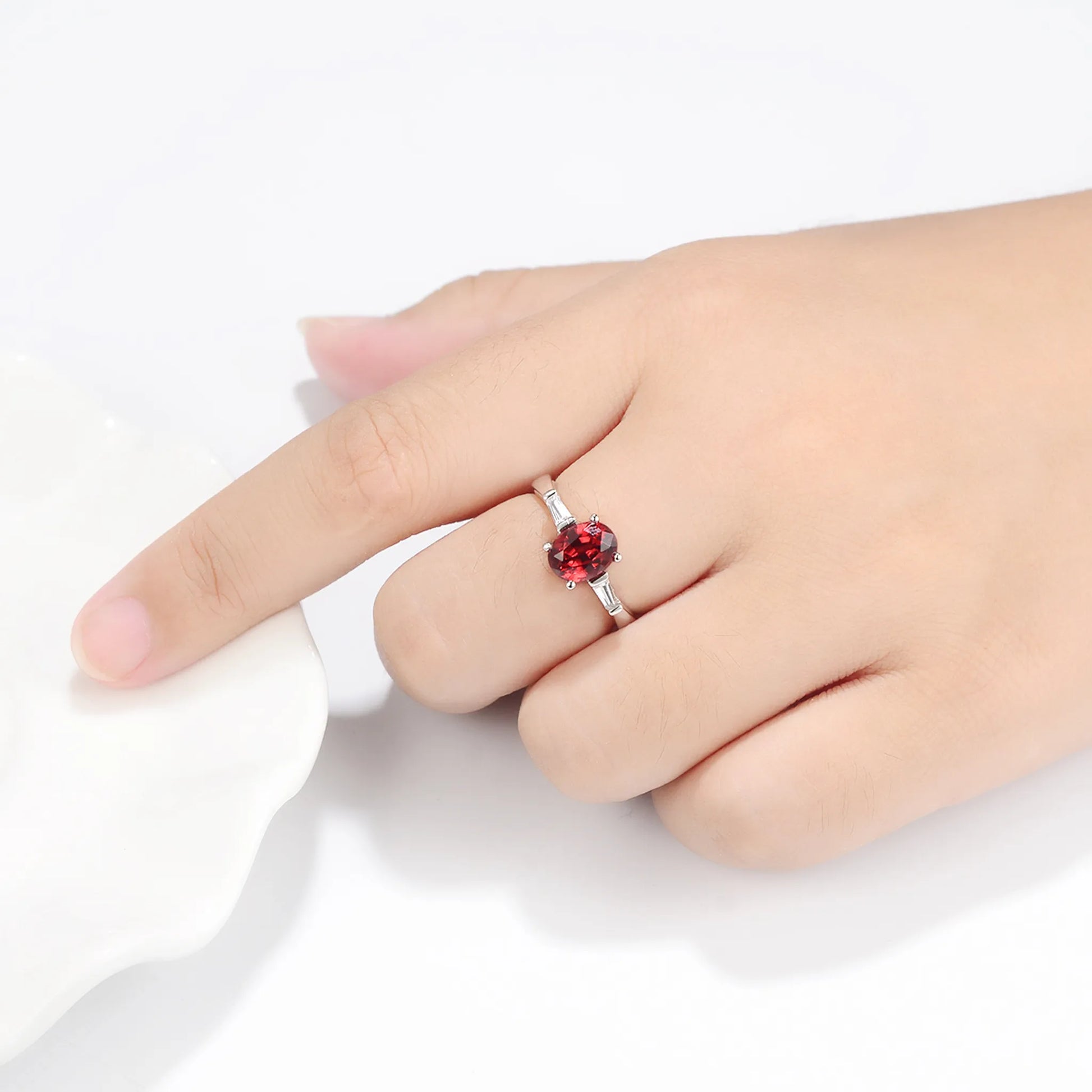 Garnet Statement Ring 925 Sterling Silver Wholesale View 3