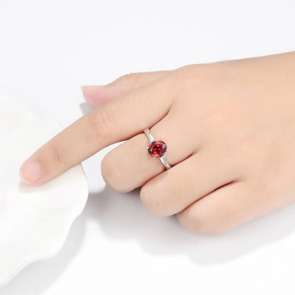Garnet Statement Ring 925 Sterling Silver Wholesale View 3