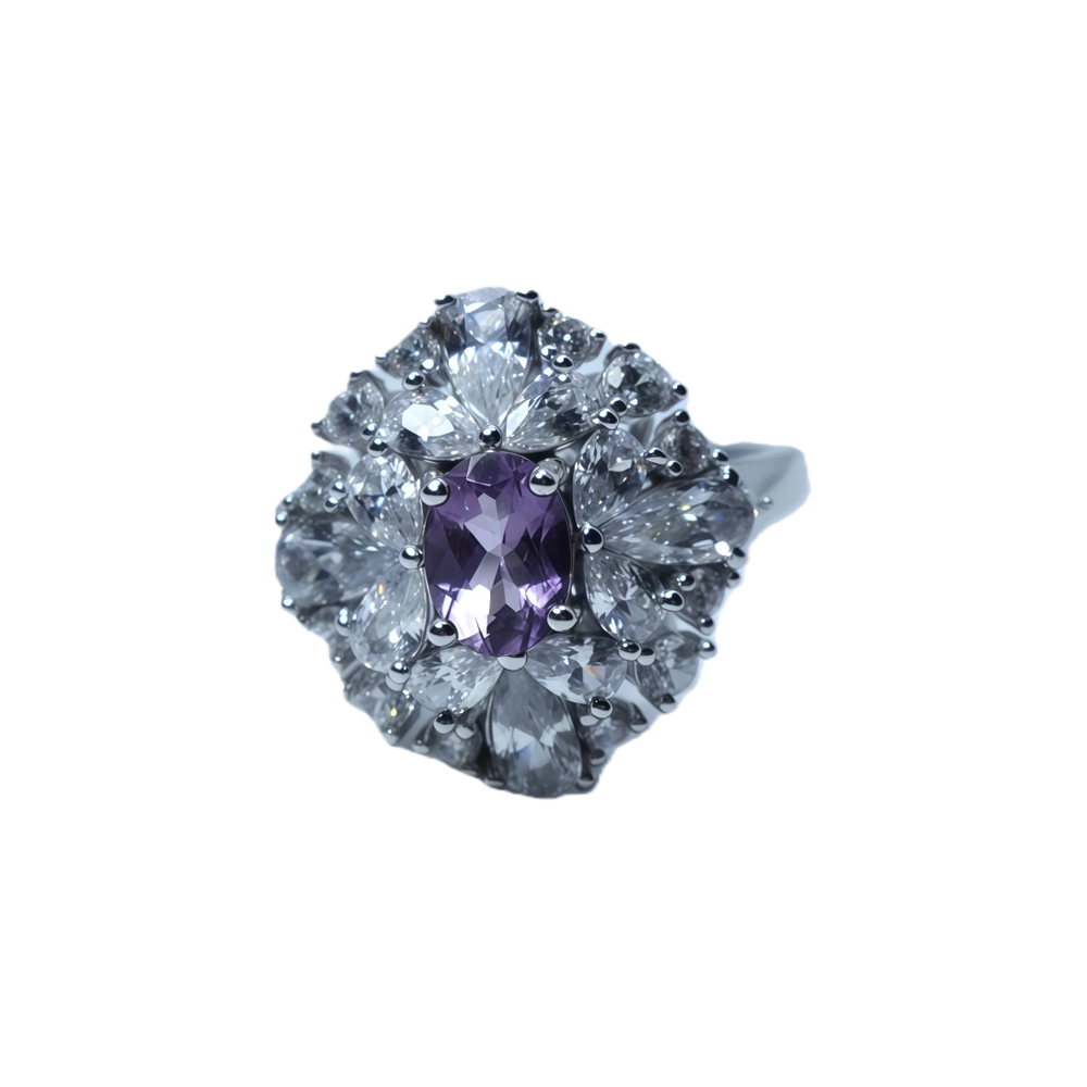 Quadrilateral Luxury Amethyst Ring