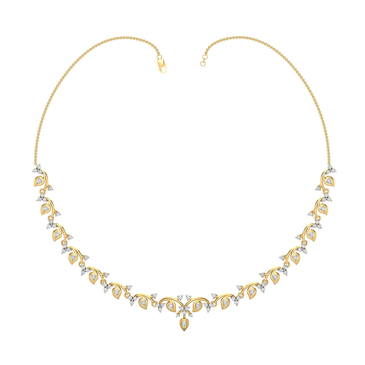 18K Gold Necklace & Earring Set 33 | Moissanite Natural Diamond Lab Diamond | Bridal Luxury | Bo Cheng Jewelry