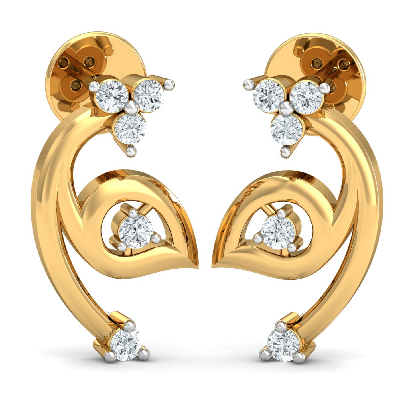 18K Gold Necklace & Earring Set 33 | Moissanite Natural Diamond Lab Diamond | Bridal Luxury | Bo Cheng Jewelry