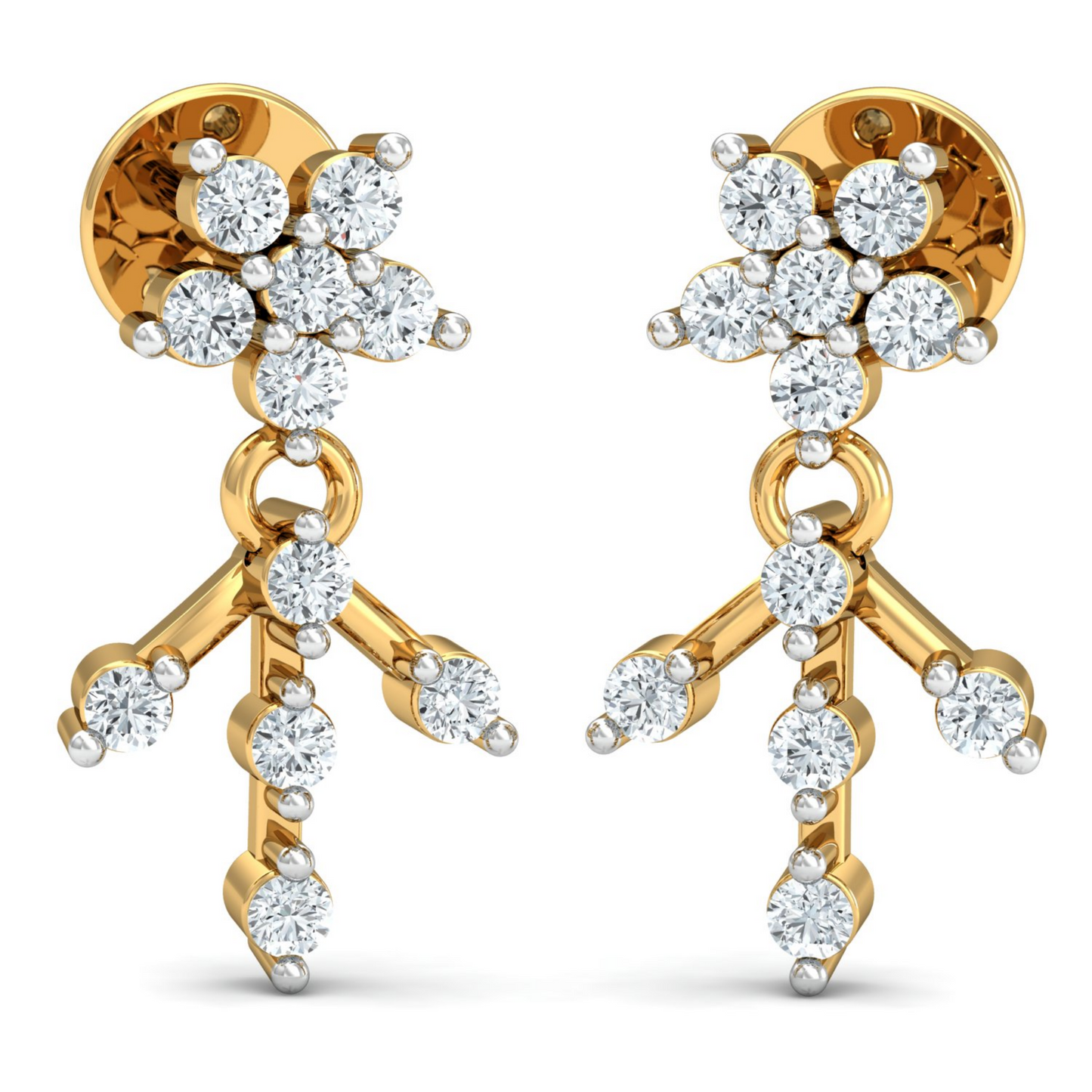 18K Gold Necklace & Earring Set 14 | Moissanite Natural Diamond Lab Diamond | Bridal Luxury | Bo Cheng Jewelry
