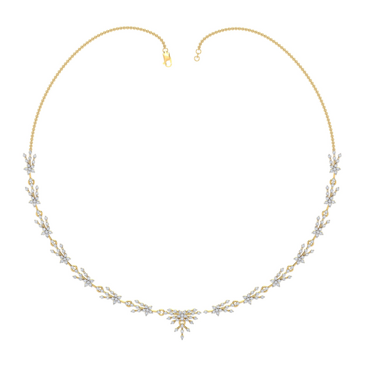 18K Gold Necklace & Earring Set 44 | Moissanite Natural Diamond Lab Diamond | Bridal Luxury | Bo Cheng Jewelry