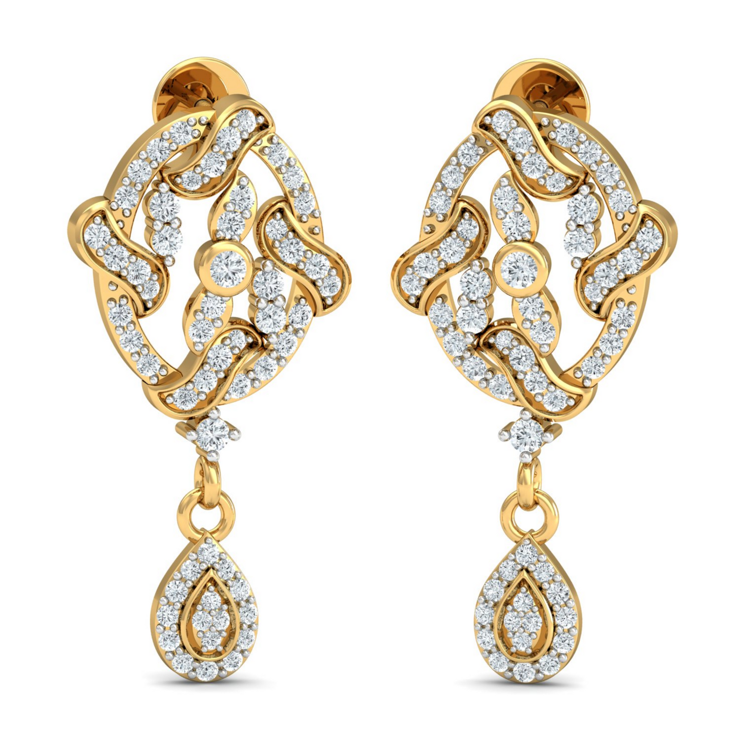 18K Gold Necklace & Earring Set 26 | Moissanite Natural Diamond Lab Diamond | Bridal Luxury | Bo Cheng Jewelry