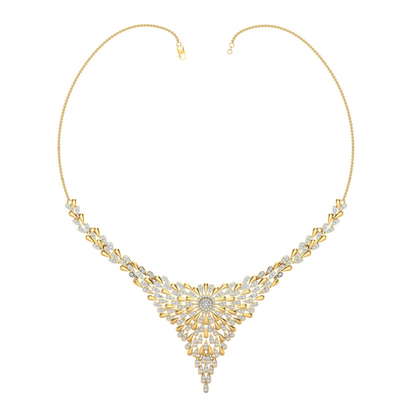 18K Gold Necklace & Earring Set 34 | Moissanite Natural Diamond Lab Diamond | Bridal Luxury | Bo Cheng Jewelry