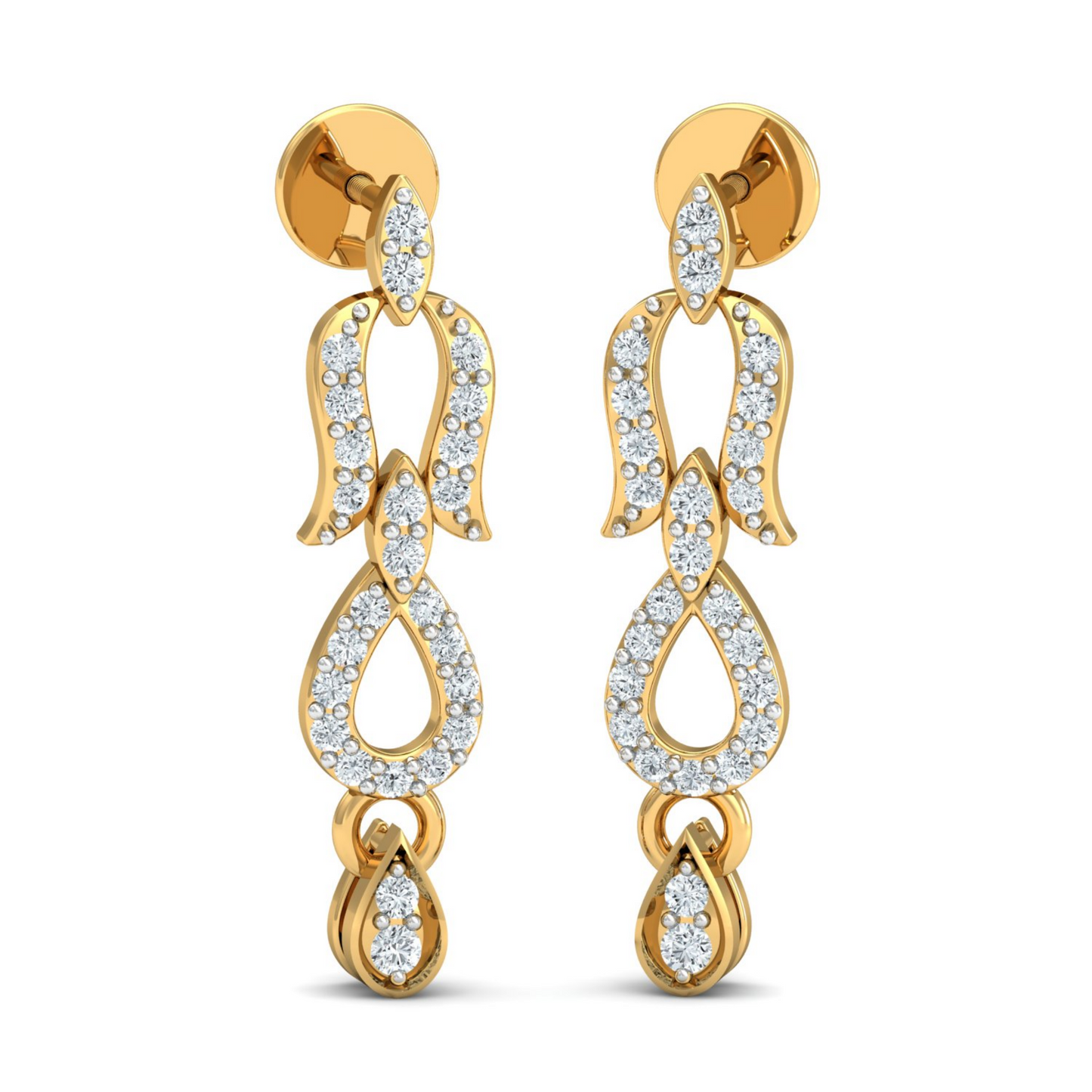 18K Gold Necklace & Earring Set 35 | Moissanite Natural Diamond Lab Diamond | Bridal Luxury | Bo Cheng Jewelry