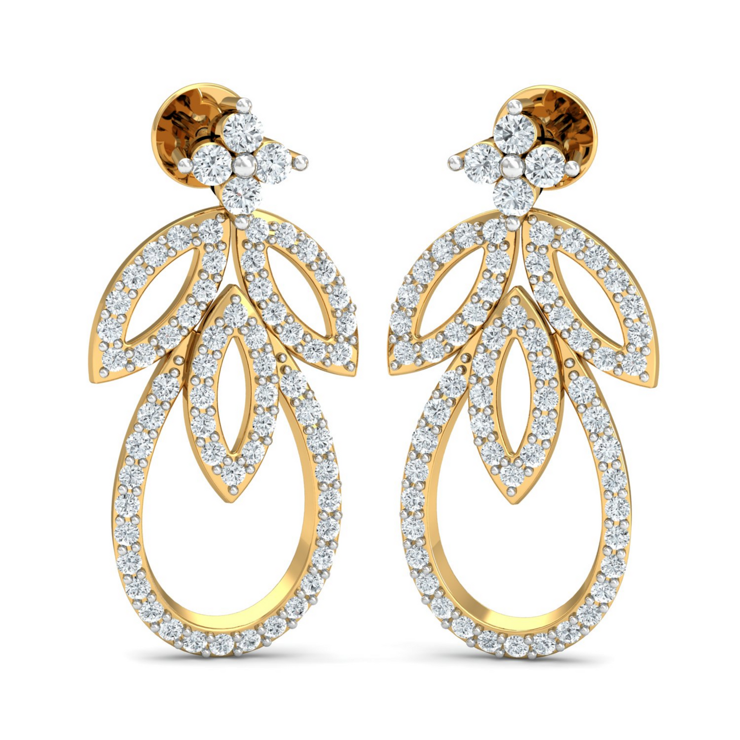18K Gold Necklace & Earring Set 37 | Moissanite Natural Diamond Lab Diamond | Bridal Luxury | Bo Cheng Jewelry