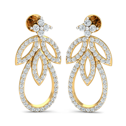 18K Gold Necklace & Earring Set 37 | Moissanite Natural Diamond Lab Diamond | Bridal Luxury | Bo Cheng Jewelry