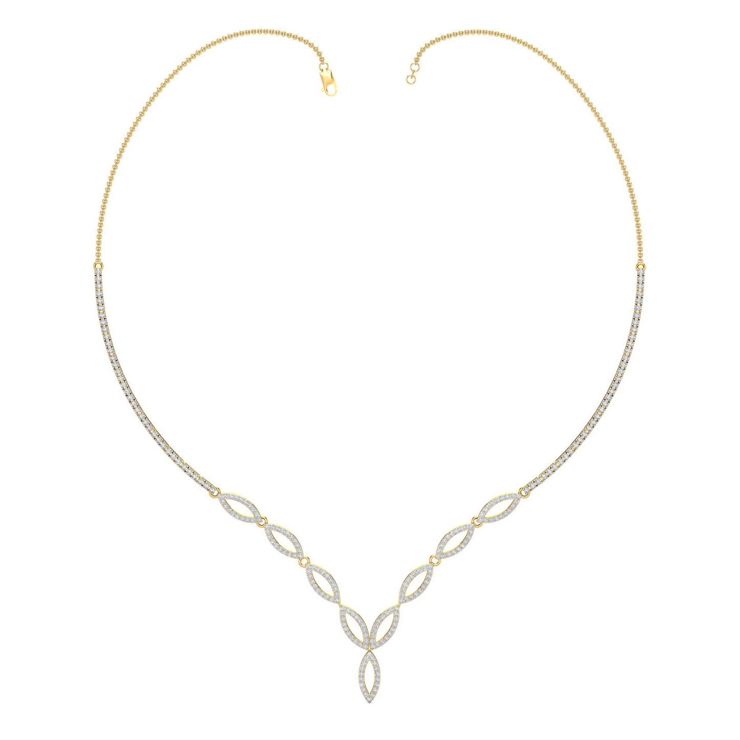 18K Gold Necklace & Earring Set 38 | Moissanite Natural Diamond Lab Diamond | Bridal Luxury | Bo Cheng Jewelry