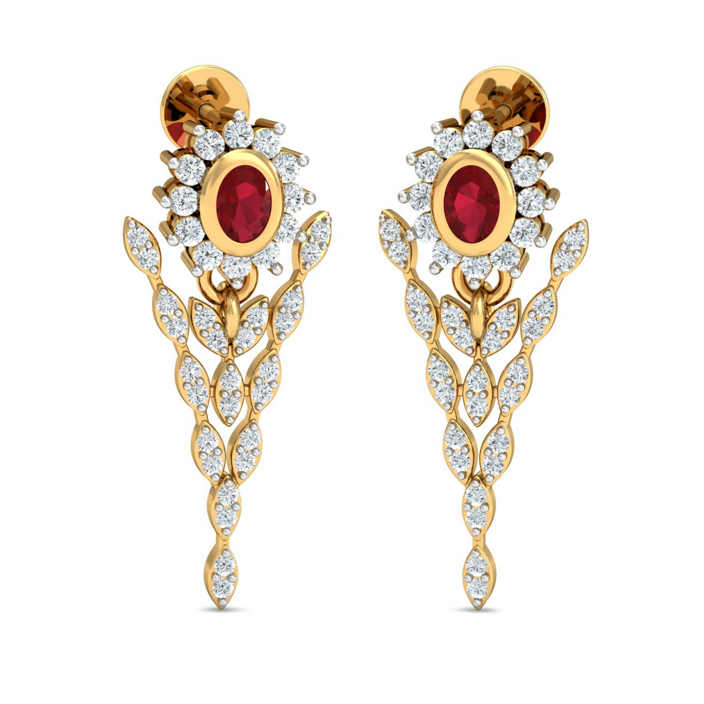 18K Gold Necklace & Earring Set 39 | Moissanite Natural Diamond Lab Diamond | Bridal Luxury | Bo Cheng Jewelry