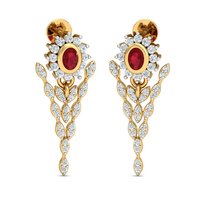 18K Gold Necklace & Earring Set 39 | Moissanite Natural Diamond Lab Diamond | Bridal Luxury | Bo Cheng Jewelry