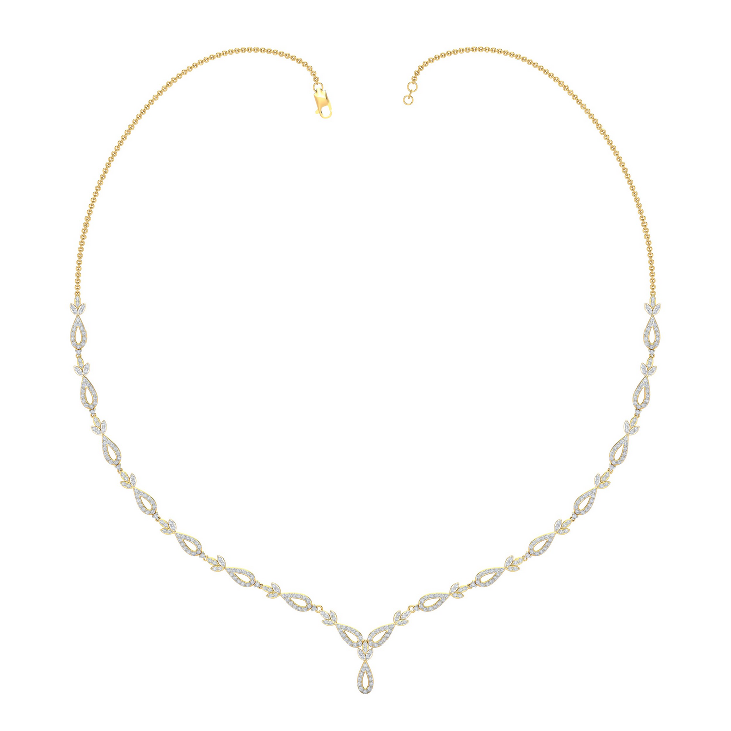 18K Gold Necklace & Earring Set 40 | Moissanite Natural Diamond Lab Diamond | Bridal Luxury | Bo Cheng Jewelry