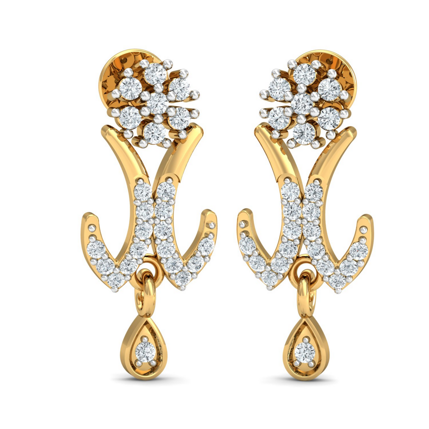 18K Gold Necklace & Earring Set 41 | Moissanite Natural Diamond Lab Diamond | Bridal Luxury | Bo Cheng Jewelry