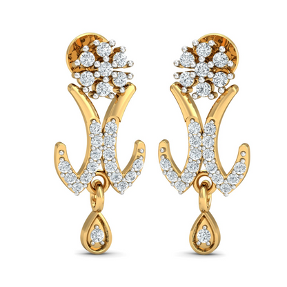 18K Gold Necklace & Earring Set 41 | Moissanite Natural Diamond Lab Diamond | Bridal Luxury | Bo Cheng Jewelry