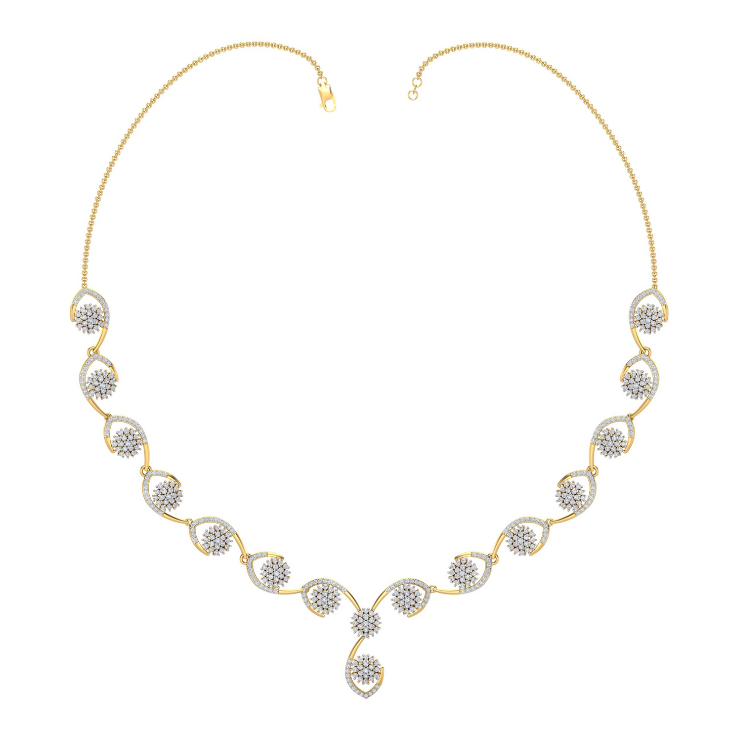 18K Gold Necklace & Earring Set 42 | Moissanite Natural Diamond Lab Diamond | Bridal Luxury | Bo Cheng Jewelry