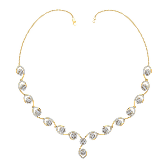 18K Gold Necklace & Earring Set 42 | Moissanite Natural Diamond Lab Diamond | Bridal Luxury | Bo Cheng Jewelry