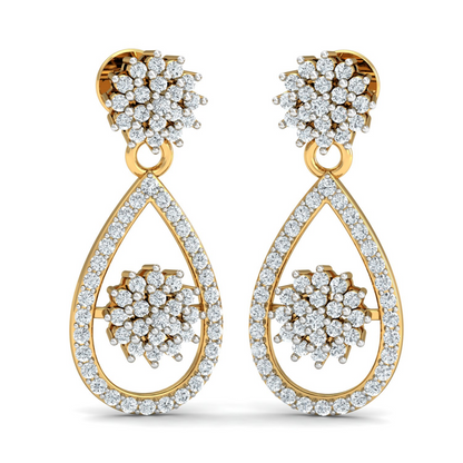 18K Gold Necklace & Earring Set 13 | Moissanite Natural Diamond Lab Diamond | Bridal Luxury | Bo Cheng Jewelry