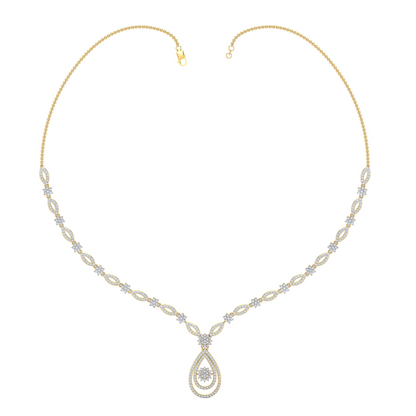 18K Gold Necklace & Earring Set 13 | Moissanite Natural Diamond Lab Diamond | Bridal Luxury | Bo Cheng Jewelry