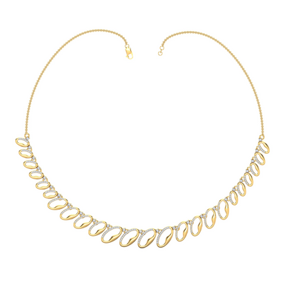 18K Gold Necklace & Earring Set 45 | Moissanite Natural Diamond Lab Diamond | Bridal Luxury | Bo Cheng Jewelry
