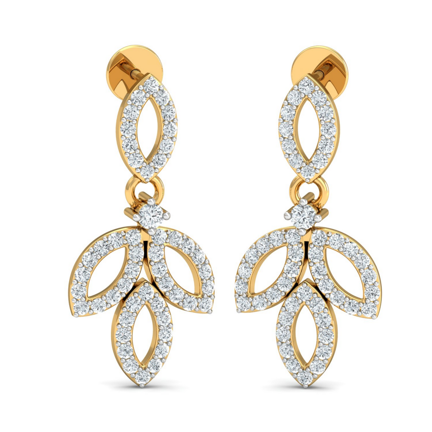 18K Gold Necklace & Earring Set 47 | Moissanite Natural Diamond Lab Diamond | Bridal Luxury | Bo Cheng Jewelry