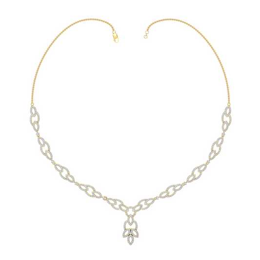 Custom 18K Gold Necklace & Earring Set 17 | Diamond Moissanite Lab Diamond | MOQ 1