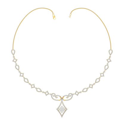 18K Gold Necklace & Earring Set 48 | Moissanite Natural Diamond Lab Diamond | Bridal Luxury | Bo Cheng Jewelry