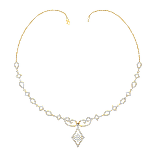 18K Gold Necklace & Earring Set 48 | Moissanite Natural Diamond Lab Diamond | Bridal Luxury | Bo Cheng Jewelry