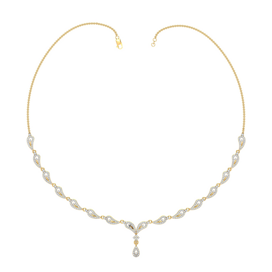 Custom 18K Gold Necklace & Earring Set 19 | Diamond Moissanite Lab Diamond | MOQ 1