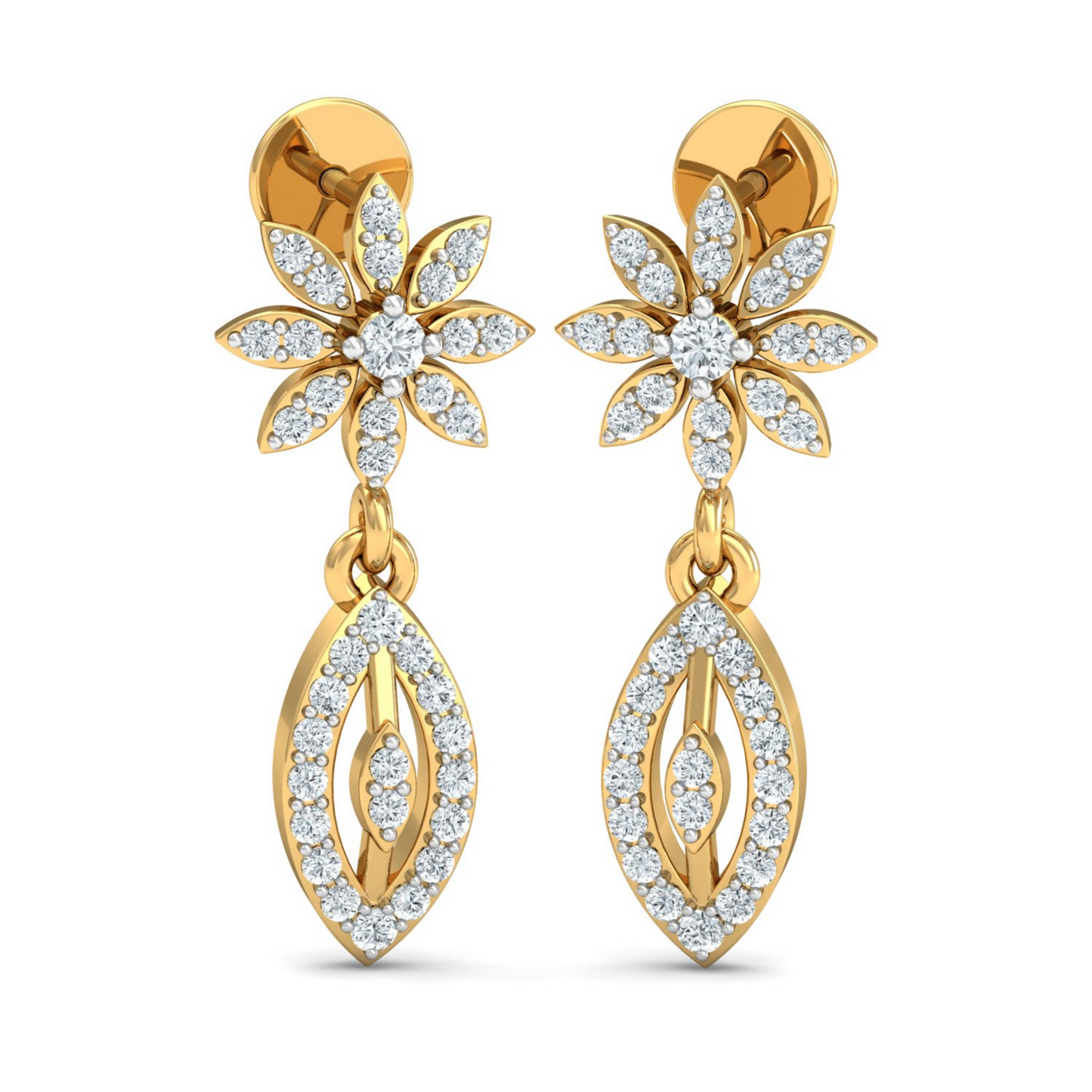 18K Gold Necklace & Earring Set 51 | Moissanite Natural Diamond Lab Diamond | Bridal Luxury | Bo Cheng Jewelry