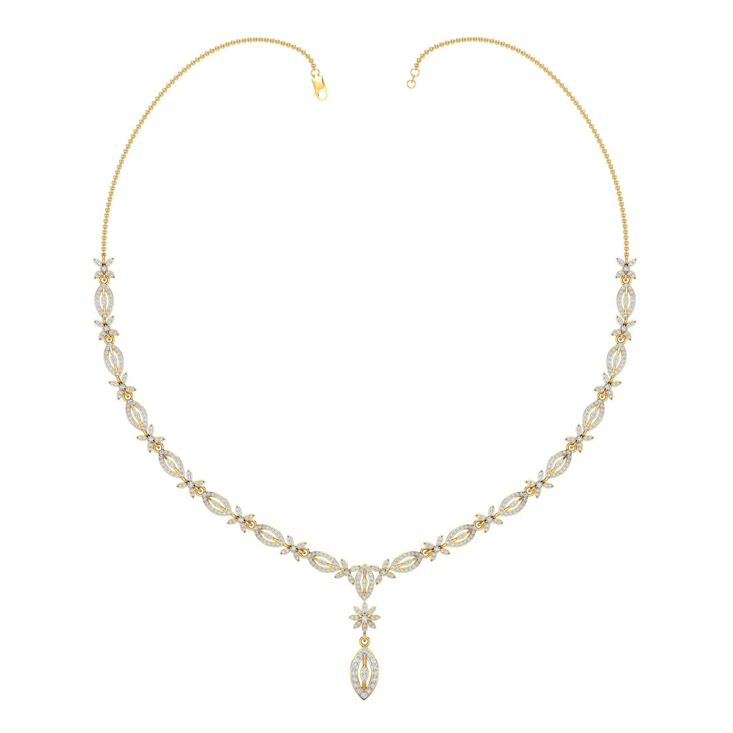18K Gold Necklace & Earring Set 21 | Moissanite Natural Diamond Lab Diamond | Bridal Luxury | Bo Cheng Jewelry
