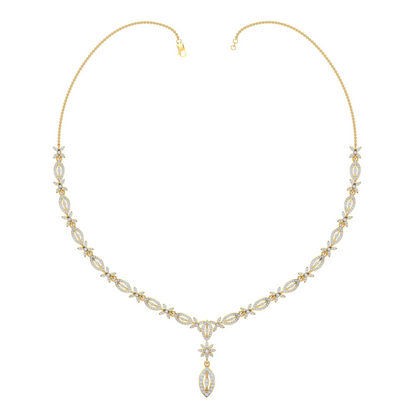 18K Gold Necklace & Earring Set 51 | Moissanite Natural Diamond Lab Diamond | Bridal Luxury | Bo Cheng Jewelry
