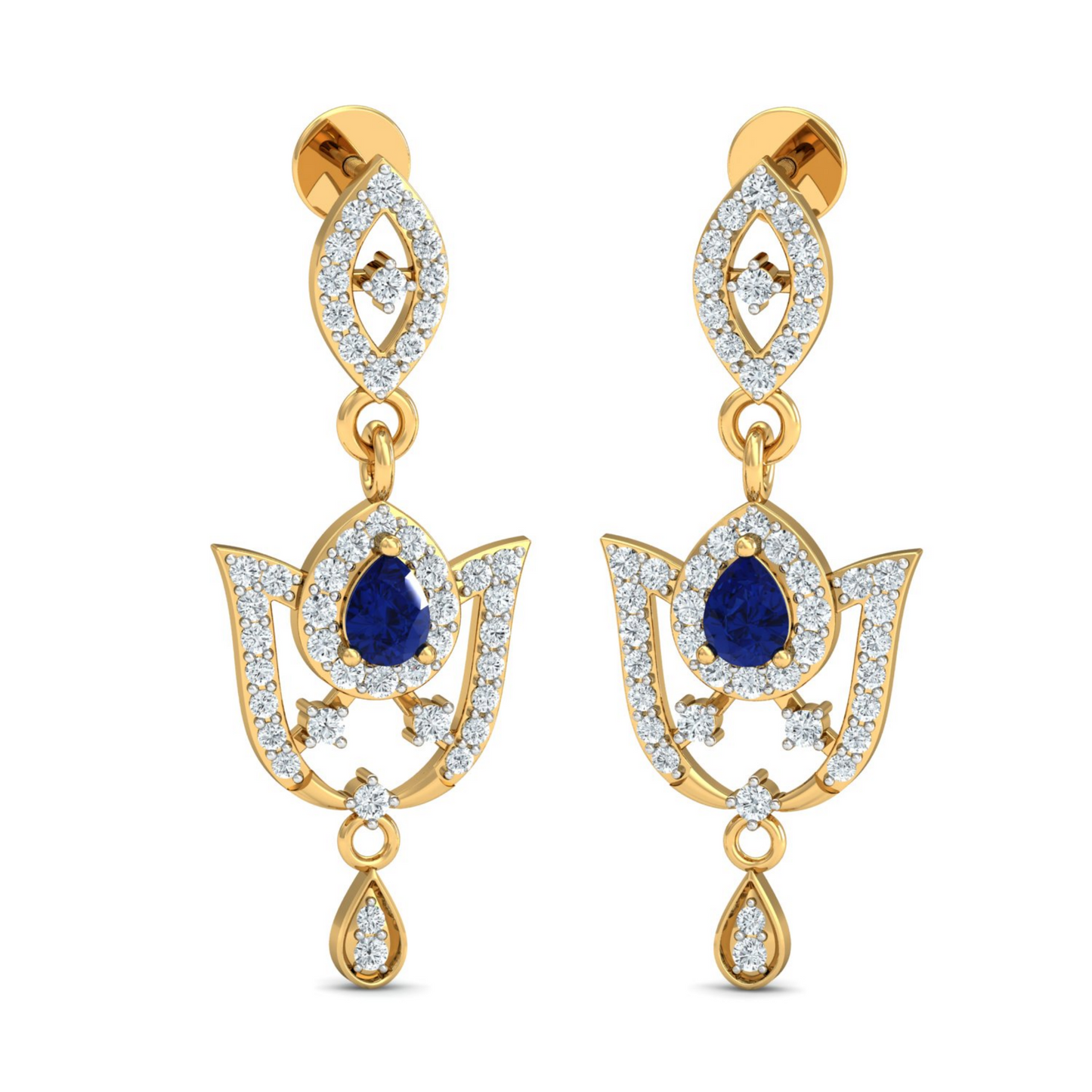 18K Gold Necklace & Earring Set 52 | Moissanite Natural Diamond Lab Diamond | Bridal Luxury | Bo Cheng Jewelry