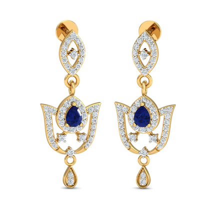 18K Gold Necklace & Earring Set 52 | Moissanite Natural Diamond Lab Diamond | Bridal Luxury | Bo Cheng Jewelry
