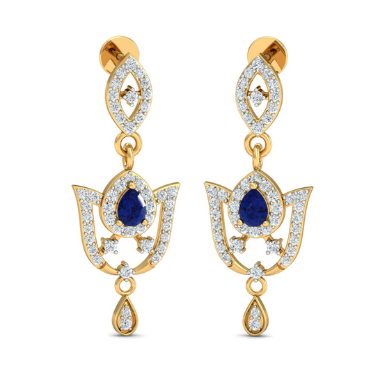 18K Gold Necklace & Earring Set 52 | Moissanite Natural Diamond Lab Diamond | Bridal Luxury | Bo Cheng Jewelry