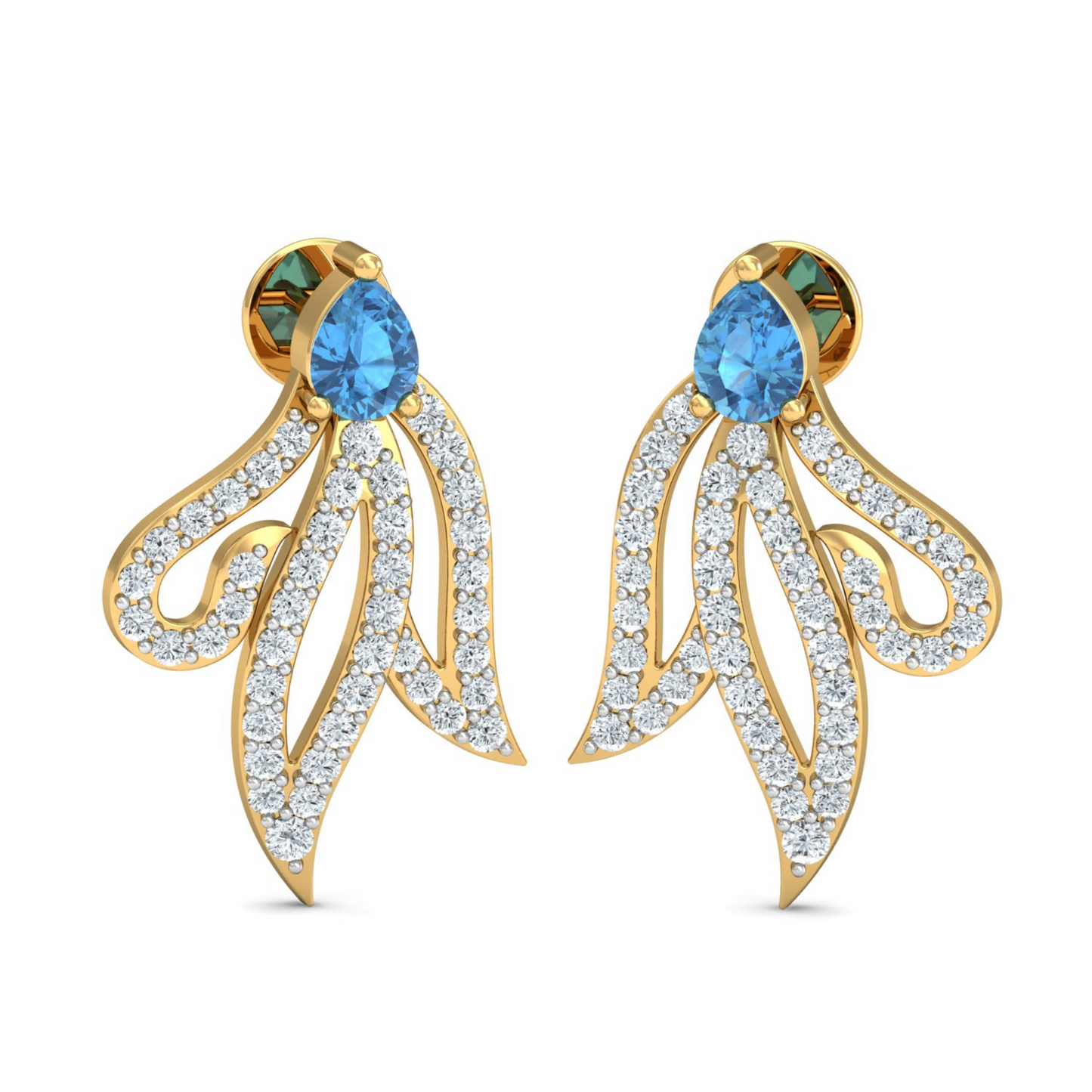 18K Gold Necklace & Earring Set 53 | Moissanite Natural Diamond Lab Diamond | Bridal Luxury | Bo Cheng Jewelry