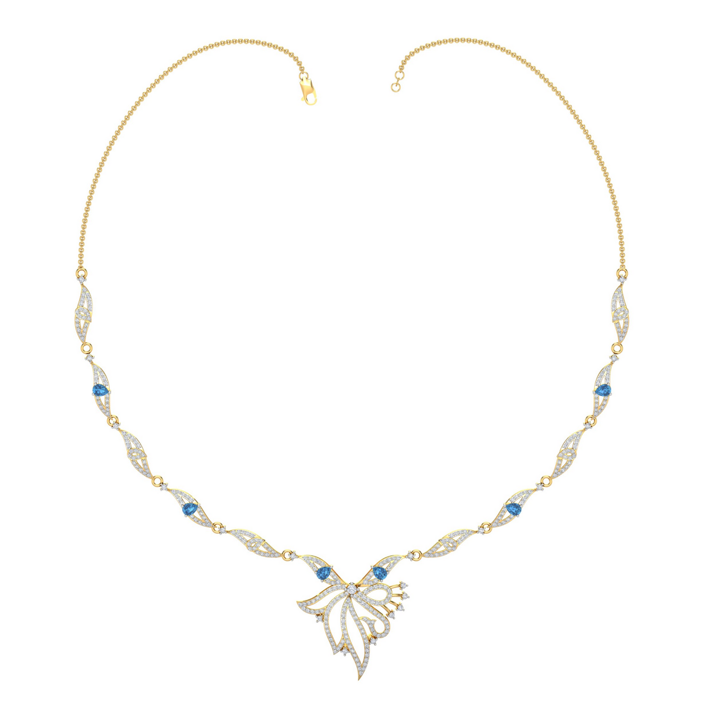 18K Gold Necklace & Earring Set 23 | Moissanite Natural Diamond Lab Diamond | Bridal Luxury | Bo Cheng Jewelry